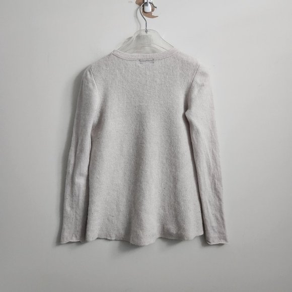 *SOLD* FORTE Cashmere | 100% Cashmere sweater neutral oatmeal sz S - Picture 2 of 7